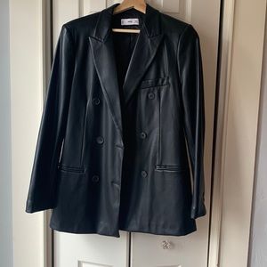Black Faux leather blazer